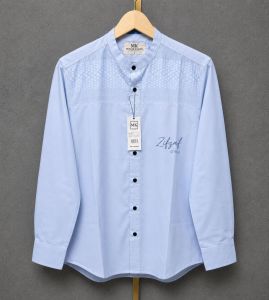 KEMKO MK PREMIUM Baju Muslimin Putih dengan Bordir dan Kancing Hitam untuk Acara Formal