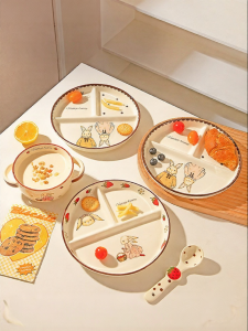 MODERN SWEETHOME | Child Specific Weight Loss Ceramic Compartmental Plate