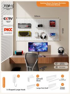 BEIQIVI | Hole Board Custom No-Drill Metal Shelf with Magnetic Stainless Accessories