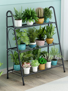Multi-Layer Flower Shelves & Wrought Iron Racks: Enhance Your Living Room & Balcony