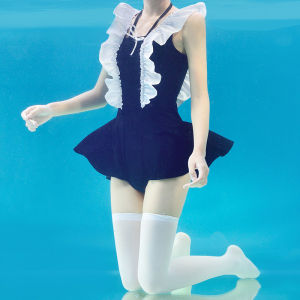 Mimoi Closet Angel Cute Retro Pure Desire Girl Swimming Suit Hot Spring Bathing Girl Maid One-Piece Swimsuit Womens Style