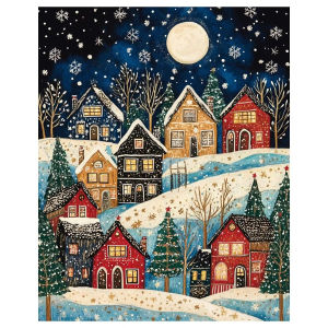 Scenic Snowflake House Winter Landscape Jigsaw Puzzle 500/1000/1200/2000PCS Stress Relief Puzzle Wall Art Decor Gift