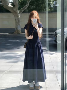 XUECAIQI | French Style Lazy Two Piece Look Polo Dress