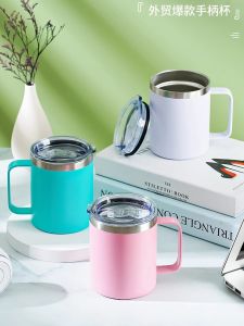 304 Stainless Steel Thermal Cup with Handle Coffee Office Portable Mugs Engraving Cross-Border Business Customized Water Bottles