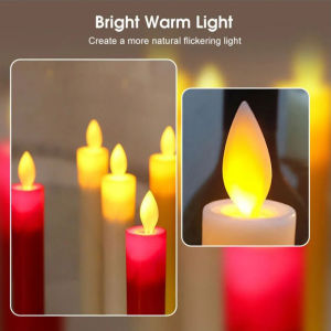 Vimite 2PCS LED Electric Candle Lights Flameless Christmas Prayer Candle Lights Window Candle Lights Use Home Indoor Table Decoration Buddha Festival Celebration