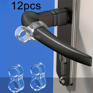 12pcs Door Barrier Protector-Transparent Silicone Door Handle Bumper Non Adhesive Wall ProtectionSuitable for Blocks Knobs