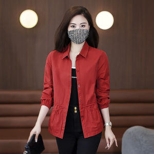 เสื้อแจ็คเก็ตผู้หญิงทรงสลิมฟิต ทรงหลวม ทรงปกติ แขนยาว ฤดูใบไม้ผลิและฤดูใบไม้ร่วง เสื้อคลุมกันหนาวแบบลำลอง