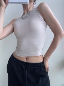 Áo Ba Lỗ Không Tay Chữ Y Thể Thao Dành Cho Nữ Áo Ba Lỗ Ôm Vừa Vặn Mùa Hè Áo Ba Lỗ Không Tay Màu Trơn Có Dây Đeo