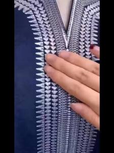 Mens Islamic Loose Abaya Short Sleeve Embroidered Moroccan Arabic Style Traditional Muslim Clothing for Men