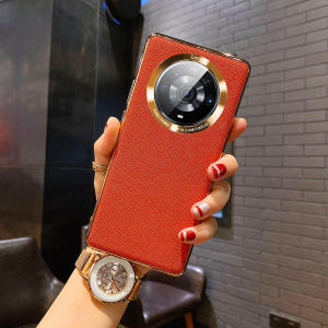 Ultra-Thin Luxury Electroplated Leather Texture Huawei Honor Magic3 pro Case Full Lens Coverage High-End Soft Silicone for Men And Women