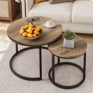 RJP FURNITURE Meja Besi Bulat Ruang Tamu Minimalis Kaki Besi-Cosmo Series