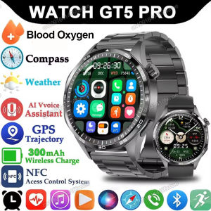 Watch 5 Pro GPS NFC Smart Watch Men 360*360 AMOLED Screen Heart rate Monitor Bluetooth Calls IP68 Waterproof Man Smartwatch 2025