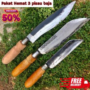 PISAU PROMO ISI 3/PISAU DAPUR BAJA ASLI/PISAU BAJA SUPER TAJAM BERKUALITAS/PISAU DAGING/PISAU IKAN/PISAU 3 JENIS PAKET HEMAT