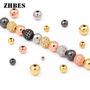 18K Gold Plated Spacer Bead For Jewelry Making Beads Separators For Bracelet Metal Round Bead DIY Beading Accessories 3/4/5/6/8m