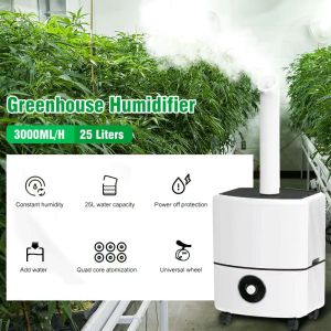 25L Greenhouse Humidifier Industrial Humidifier เครื่องเพิ่มความชื้นในอุตสาหกรรมเรือนกระจก หมอกเยอะมาก โมดูลอะตอมแบบขนานหลายแบบ พัดลมกันน้ำสองอุตสาหกรรม 3000ML/H ตลับลูกปืนคู่เกรดอุตสาหกรรมพัดลมเงียบขนาดใหญ่ปริมาณอากาศขนาดใหญ่ยาว