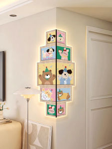 Cartoon Animal Corner Decorative Painting TV Background Wall Art Living Room Modern Decoration No Frame Ceramic Crystal Dustproof