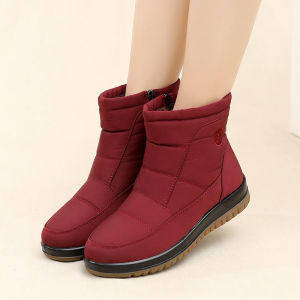 CHMOZYF Women Non Slip Waterproof Winter Snow Boots Platform Shoes for Women Warm Ankle Boots Cotton Padded Shoes
