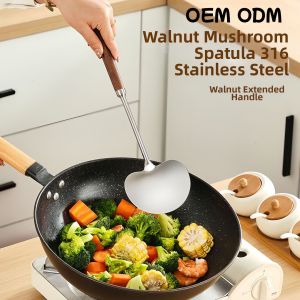 Walnut Stainless Steel Cooking Spoon
