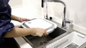 Folding Chopping Board - Collapsible Washing Bowl Draining Basket