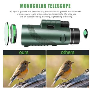 80X100ตาข้างเดียวกล้องโทรทรรศน์มืออาชีพที่มีขาตั้งกล้องโทรศัพท์คลิปแสงน้อย HD กล้องโทรทรรศน์สำหรับกลางแจ้งดูนกตั้งแคมป์ท่องเที่ยว
