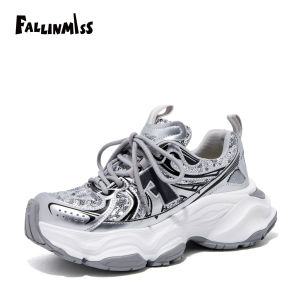 Pink Thick Bottom Dad Shoes Spring 2025 New Style Casual Increase Height Womens Shoes FallinMiss Brand round Head Deep Mouth