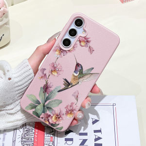 Cute Hummingbird Flowers Lychee Phone Case for Samsung A57 5G A56 A55 A54 A53 A37 A36 A35 A34 A26 A17 A16 A15 A07 A06 4G Cover