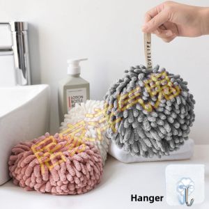 Thickened Hand Towel Ball Wall Mounted Quick Dry Kitchen Bathroom Absorbent Non-shedding Large Size Towel for Home Use
