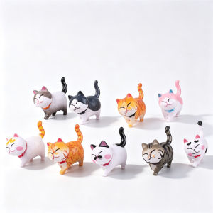 9Pcs/set Cute Cat Mini Figurines Kawaii Kitten Chis Sweet Home Action Figures Model Toys Ornaments Decoration Gift