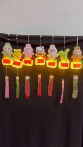 Đèn Lồng Trung Thu Trang Trí Lồng Đèn Mẫu Mới  Giỏ Nhựa Gắn Gấu Bông Dễ Thương Kèm Đèn Led