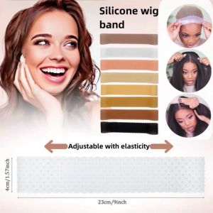 1pc Non-Slip Wig Grip Band Headband Silicone 22*4cm Anti Slip Adjustable Elastic 6 Colors
