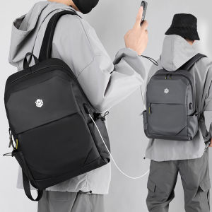 READY STOCK MALAYSIA Nylon Polyester Men Backpack Waterproof with USB Function Beg Belakang Lelaki Wanita Kalis Air (SC-047)