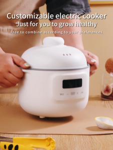 Kawu MultiFunction electric slow cooker stew pot ceramic with Steamer Mini 1L stew soup baby porridge 24H Timer