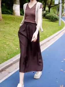 Satin Acetate Mid-length Straight Skirt