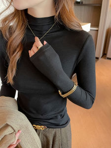 Undershirt Womens Inner Wear Spring & Fall 2024 New Arrival Western Style Fashion Half Turtleneck Modal Middle-Collar Long Sleeve Autumn Winter Coat