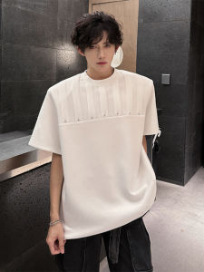 LIUBU | Deconstructed Pad Shoulder T-shirt Men Short Sleeve