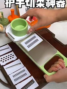 Máy cắt rau củ quả gia dụng 6 trong 1 bằng thép không gỉ Máy cắt thực phẩm Máy xay thủ công Đồ dùng nhà bếp