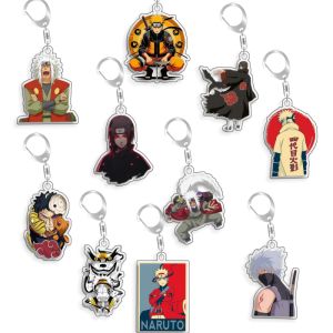 Bandai | For Naruto Jiraiya Uzumaki Naruto Uchiha Itachi Hatake Kakashi Acrylic Selfmade Cartoon Anime Keychain Pendant Toy Gift 5cm