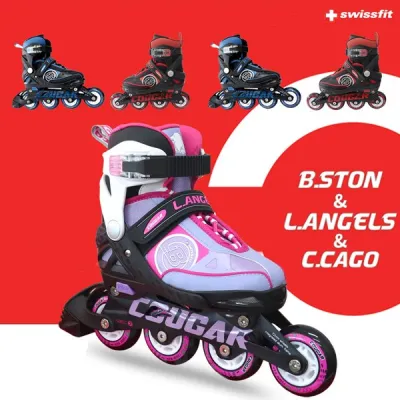 Giày trượt patin Swissfit USA Cougar cho trẻ em có thể điều chỉnh kích cỡ.