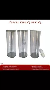 Toples Kue Kering Plastik Jar Toples Tabung Toples Kue Nastar (Isi 1 Set-WTB23)