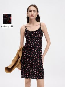 LANCY FROM 25 | Silk Spaghetti Strap Short Floral Dress