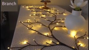 Vimite Christmas Lights 1.8M/2.3M Flexible Willow LED Light String DIY Warm White RGB Multicolor Light 144LED Gentle Light Remote Control 8 Lighting Modes Outdoor Waterproof Atmosphere Light Party Garden Halloween Room Restaurant Bedroom Decorative Light