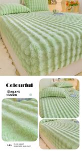 MUSHABAI | Thickened Warm Rabbit Fleece Slip-resistant Bed Cover Set