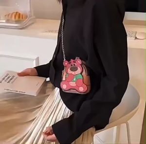 Túi đeo chéo mini túi đeo chéo gấu dâu túi đeo chéo nhỏ gọn gấu da thời trang hottrend - Life Style 4U