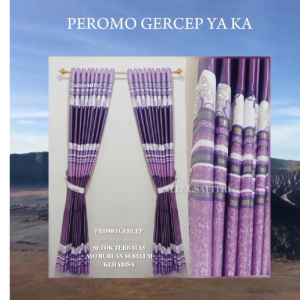 gorden 1set poni pintu dan jendela bahan premium kenari dof dan glosi
