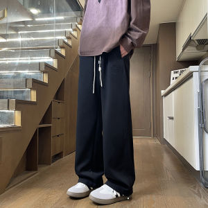 กางเกงกีฬาทรงตรงหลวมๆ สไตล์ฤดูใบไม้ผลิและฤดูใบไม้ร่วงสำหรับเด็กและเยาวชน กางเกงวอร์มลำลองสำหรับเด็กผู้ชาย ทรงหลวม ไซส์ใหญ่