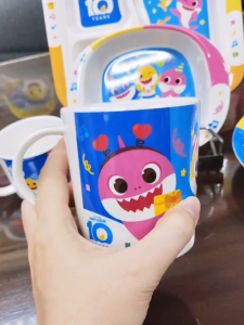 Kidztime x Pinkfong Baby Shark 10th Anniversary Bamboo Melamine Dinnerware Set Tableware -  Plate / Bowl / Cutlery / Cup