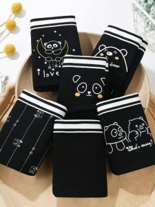 Cotton Girls Underwear Ladies Mid Waist Briefs Student Black Pants Plus Size Adult Cute 2022 New Arrival