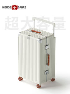 Aluminum Frame Luggage Suitcase Large Capacity 2025 New Style Durable for Students Travel Abroad Checked Bag Men 28 Inches