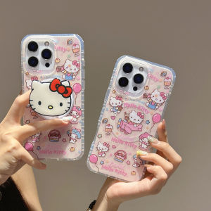 New Cute Cartoon Sanrio Hello Kitty Pink Phone Case For iPhone 17 16 15 14 Pro Max For Magnetic KT Bracket Cover Cases