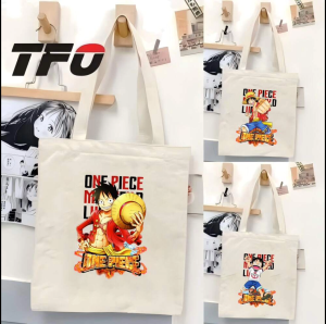 TFO Tote Bag One Piece the Straw Hat Pirates Monkey D. Luffy Versatile Ideal for College School
